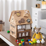 Playhouse Multi-purpose Busy House with Sensory Games and Interior Storage Space Games 09225353