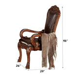 Brown and Cherry Oak Arm Chair with Nailhead Trim B062P209245