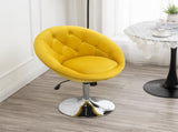 Noas Velvet Upholstered Tufted Back Swivel Accent Chair, Yellow T2574P164851