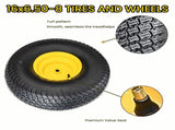 Set of 2 20x8.00-8 Lawn Mower Tires and Wheel Assembly, 4-Ply Tubeless Turf Tread Heavy Duty, 3.5" W1364P445940