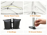 10x20ft Pop Up Canopy Tent with Detachable Sidewalls, 3-Level Adjustable Height Heavy Duty Metal 45626505