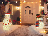 3-Piece 2D Outdoor Snowman Christmas Decorations Yard, 30 inch Pre Lit Snowman Family with Led 89455753