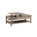 ZNTS Modern Livingroom Coffee Table with Lift Top with Spacious Bottom Shelf, Dark Taupe B107131011