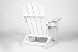 Folding Adirondack Chair with Side Table, 3-Piece Adirondack Chair Set, White W2103P254616