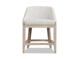 Newport 26.5" Coastal Curved Back Upholstered Counter Stool, Two-Tone Neutral Gray Polyester Wool B2719P238399