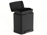 Black 17 Gallons Pedal Trash Can with Soft Close Lid, Removable Inner Bucket & Detachable Wheels, 74963534