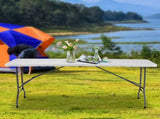 4FT Folding Picnic Table for Outdoor, Portable Fold-in-Half HDPE Dining Picnic Party Table with 34746535