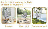 GRHeavy-Duty Iron Hanging Chair with Wicker Weave Single Person Swing for Indoor/Outdoor W2920P281903