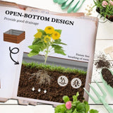 Brown galvanized planter box with rattan holder 24 "x 24" x 11.75" 90347959