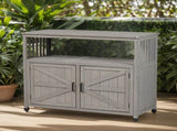 Wooden Patio Bar Table Set with Storage, Buffet Cabinet Sideboard for Outdoor and Indoor W2640P262542