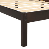 ZNTS Platform Bed Frame with Headboard, Wood Slat Support, No Box Spring Needed, Queen,Espresso 12847668