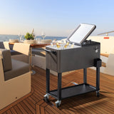 80-Quart Outdoor Beverage Rolling Cooler for Backyard Deck Patio with Wheels, 41007677