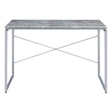 ZNTS Grey and Silver Writing Desk with Metal Sled Base B062P184549