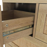 4 Drawers Rattan Cabinet,for Bedroom,Living Room,Dining Room,Hallways,Easy Assembly 57843203