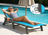 Outdoor Pool Lounge Chairs Set of 2, HDPE Patio Lounge Chair with Wheels, Chaise Lounge Chair for W1859P615619
