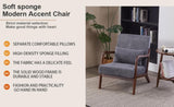 Mid-Century Modern Accent Chair, Arm Chair Living Room Chairs Pillow Upholstered Reading Chair W2989P295372