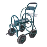 ZNTS Garden Hose Reel Cart - 4 Wheels Portable Garden Hose Reel Cart with Storage Basket Rust Resistant W227126838