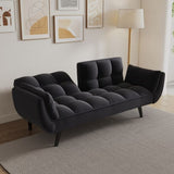 57 "black sofa Soft two armrests throw pillow pillow comfortable fit apartment bedroom small space W1658135106
