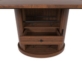 59" Extendable Oval Dining Table with 2-Tier Storage for 4-6, Space Saving Expandable Kitchen Table 36062043