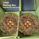 11.12 ft Large Wooden Chicken Coop with 2 Free-Range Doors, 2 Nesting Boxes & Perch Outdoor Hen W773P339175