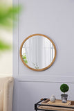 ZNTS 20" x 20" Circle Wall Mirror with Wooden Frame, Wall Mirror for Living Room, Dining Room, Foyer, W2078124340