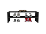 Shoe Rack 13.7" H, with 2 Shelves, Black B097P250841