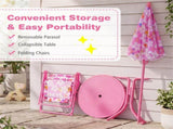 Kids Picnic Table Set with Adjustable Umbrella 3PCS Outdoor Furniture for Ages 3-6 78146851