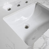 Montary 43x22 bathroom stone vanity top engineered stone carrara white marble color with rectangle W50921982
