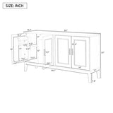 4-Door Sideboard Storage Cabinet Door Shelf for Living Room and Dining Room, Two Large Cabinets N759P192455K