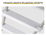 4-Step 52in Pool Ladder Iron Grey Frame White Steps 98777965