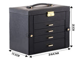 Synthetic Leather Huge Jewelry Box Mirrored Watch Organizer Necklace Ring Earring Storage Lockable 27866558