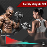 Adjustable Dumbbell Set With 3 in 1 Dumbbell Barbell Metal Connecting Rod, Chromed Weights, 30618876