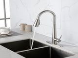 Kitchen Faucet Pull Down Sprayer Brushed Nickel, High Arc Single Handle Kitchen Sink Faucet 95498826