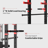 ZNTS Power Cage Squat Rack Stands Gym Equipment 1000-Pound Capacity Exercise pull-up down 44896527