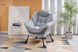 Living Room Chairs Modern Cotton Fabric Lazy Chair, Accent Contemporary Lounge Chair, Single Steel W1899P149718