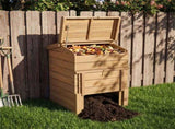 33 Tall Solid Wood Composter with Easy Top & Bottom Access, Decorative Compost Bin for Garden Waste 00889107
