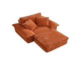 Oversized Sofa Chair and a Half with Deep Seat & Movable 2-Layer Ottoman Set, Cloud Sofa Bed with W2817P546502