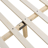 Fontana Wingback Upholstered Platform Bed Frame, Queen, Antique White Polyester B2719P245938