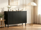Modern 2Door Buffet Sideboard Cabinet, Elevated Base Console Storage Cabinet with Adjustable Feet & 17926874