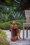 ZNTS 16.2x11x26.8" Red Fire Hydrant Water Fountain with Dog Bird Accents, Outdoor Fountian with Light W2078P178884