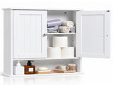 Bathroom Wall Cabinet with Vertical-Slatted MDF Doors and Painted Finish 22.13*5.12*23.03in White 34148523
