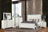 Laguna Modern Style 4-Drawer Chest Made with Wood, Hidden Jewlry Drawer and Crystal Accents in White B009P270826
