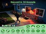 Solar Powered Motion Activated Alarm, PIR Motion Sensor Unit with 129dB Alert, Custom Voice 80229028