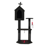Gothic Cat Tree with Coffin Bed, 57" Cat Tower with Spacious Cat Condo, Scratching Posts, Hanging 12254559