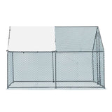 ZNTS 10 x 10 ft Large Metal Chicken Coop, Walk-in Poultry Cage Chicken Hen Run House with Waterproof 15937218