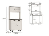 DEPOT E-SHOP Waco 67" H Kitchen Pantry with Two Cabinets, Two Open Shelves, and One B097P167430