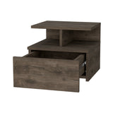 Carthage Nightstand with 1-Drawer, 1-Open Storage Shelf and Wooden Legs B128P148684