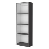 ZNTS Zachary Matt Gray and White Tier Storage Shelves Bookcase B062P175159