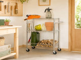 3-Tier New Multipurpose Rolling Cart, Chrome Color, 495lbs Load Capacity 03092420
