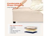 Upholstered Storage Ottoman Bench with Button-Tufted Design, Flip-Top Chest and Side Pockets, Metal 02223314